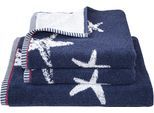 Handtuch DYCKHOFF "Maritim, Starfish", blau (navy), B:50cm L:100cm, Frottier, Obermaterial: 100% Baumwolle, Handtücher