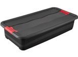 Transportbehälter KEEEPER "eckhart", schwarz (schwarz, rot), B:39,5cm H:17cm L:79,5cm, Kunststoff, Transportboxen, 33 Liter, mit Deckel, Schiebeverschluss, extra stabil