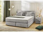 Boxspringbett JOCKENHÖFER GRUPPE "Romy erhältlich in 140 & 180cm Breite", grau (hellgrau 426, 29), B:196cm L:213cm, Bezug Bett: Microfaser (100% Polyester);Topper und Matratzenspiegel: 100% Polyester, Komplettbetten, Boxspringbett, Cordstoff, 7-Zonen-TTFK-Matratze, KS-Topper, Echtholzfüße