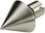 Gardinenstangen-Endstück LIEDECO "Endstück, Endknopf edelstahl-optik "France" Kegel mit Rohraufnahme" Gr. 1, silber (edelstahlfarben), B:5cm H:5cm L:7cm, Gardinenstangenendstücke, Gardinenstangen-Endstück, Endstück, Endknopf Kegel, 1 Stück