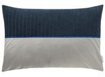 Kissenhülle TOM TAILOR HOME "Cord", blau (dunkelblau), B:58cm H:0,5cm L:38cm, Baumwolle, Polyester, Kissenbezüge, Kissenhülle, mit Stickerei