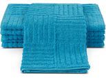 Gästehandtücher ROSS "CARRE", blau (ozean), B:30cm L:50cm, Frottier, Frottier, Handtücher, 100% Baumwolle, Rippenstruktur, große Farbauswahl