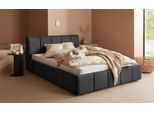 Polsterbett "Maileen", schwarz, B:151cm L:225cm, 88% Polyester, 9% Rayon, 3% Nylon, LEGER HOME BY LENA GERCKE, Betten, Polsterbett ohne Bettkasten Bettgestell Polsterbett, in 5 Breiten und 3 Farben, incl. Rollrost
