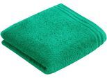 Badetuch VOSSEN "Calypso Feeling", grün (oasis), B:50cm L:100cm, Walkfrottee, Obermaterial: 100% Baumwolle, Handtücher, Badetuch, mit schmaler Bordüre, aus 100% hochwerter Baumwolle, Vegan, einfarbig