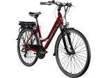 E-Bike AGON "Avesa" Gr. 48, rot (weinrot), Elektrofahrräder, Herren, 48cm, 28 Zoll (71,12cm), Pedelec, Elektrofahrrad für Damen u. Herren