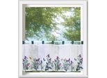 Scheibengardine WECKBRODT "Violet" Gr. 1, bunt (multi), B:120cm H:45cm, Voile, Polyester, Gardinen, Bistro, Voile, floral, transparent, HxB 45x120cm, Gardine, Store