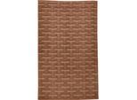 Badematte DONE. "Delia", braun (cognac), H:10mm, Baumwolle, Badematten, Badematte, Badteppich, Uni-Farben, Hoch-Tief Effekt, reine Baumwolle, waschbar