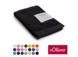 Gästehandtuch S.OLIVER "s.Oliver, Premium Qualität, 600 gr/m², auch als Sets erhältlich", schwarz, B:30cm L:50cm, Walkfrottier, Baumwolle, Handtücher, große Farbauswahl, auch als Duschtuch, Waschhandschuh, Handtuch