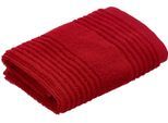 Waschlappen VOSSEN "Tomorrow", rot (purpur), B:30cm L:30cm, Frottier, Handtücher, mit Streifenstruktur