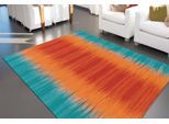 Teppich ARTE ESPINA "Sunset 8070", bunt (orange, blau), B:120cm H:12mm L:180cm, Wolle, Teppiche, Teppich, Handgemachter Wollteppich mit Wohlfühlcharakter