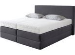 Boxspringbett, grau (charcoal), B:175cm L:205cm, Strukturstoff (77% Polyester und 23% Viskose), WESTFALIA SCHLAFKOMFORT, Komplettbetten, Boxspringbett, wahlweise mit Kaltschaum-Topper