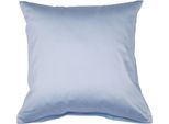 Kissenbezug JANINE "Colors Mako Satin", blau, B:50cm L:50cm, Mako-Satin, Obermaterial: 100% Baumwolle, Kissenbezüge, Kissenbezug, mit Reißverschluss, uni Kissenhülle, feinfädig, 100% Baumwolle