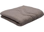 Duschtuch ROSS "Cashmere feeling", grau (flanell), B:75cm L:140cm, Frottier, Baumwolle, Handtücher, 100% Baumwolle, mit Wellen-Bordüre, große Farbauswahl
