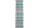 Vorhang WIRTH "Bray" Gr. 5, blau, B:132cm H:255cm, Jacquard, Baumwolle, Polyester, Gardinen