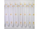 Scheibengardine STICKEREIEN PLAUEN "BLÜMCHEN" Gr. 4, weiß (weiß, beige), B:193cm H:50cm, Voile, Polyester, Gardinen