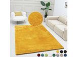 Teppich BRUNO BANANI "Dana Teppich, besonders weich und kuschelig, Kundenliebling" Gr. 3, gelb, B:120cm H:30mm L:180cm, Kunstfaser, Teppiche, Teppich, uni, Mikrofaser Teppiche, Wohnzimmer, Schlafzimmer, Esszimmer, Topseller