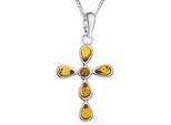 Kette mit Anhänger OSTSEE-SCHMUCK "Ostsee-Schmuck Kette mit Anhänger Kreuz Kette mit Anhänger Kreuz" Gr. 50, silber, Halsketten, Damen, 50cm, Silber 925 (Sterlingsilber), L: 42