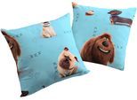 Dekokissen WIRTH "Pets" Gr. 1, blau (blau, gemustert), B:40cm L:40cm, Polyester, Dekokissen_Sitzkissen_Kissenhüllen, Universal Pictures, Kissenhülle ohne Füllung, 2 Stück