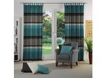 Vorhang WIRTH "Maribor" Gr. 4, blau (petrol), B:132cm H:245cm, Jacquard, Baumwolle, Polyester, Gardinen