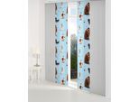 Schiebegardine WIRTH "Pets" Gr. 1, blau, B:60cm H:145cm, Satin, Polyester, Gardinen, Universal Pictures