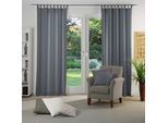 Vorhang WIRTH "Torbole" Gr. 3, blau (dunkelblau), B:132cm H:175cm, Jacquard, Baumwolle, Polyester, Gardinen