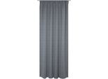 Vorhang WIRTH "Torbole" Gr. 5, blau (dunkelblau), B:132cm H:255cm, Jacquard, Baumwolle, Polyester, Gardinen