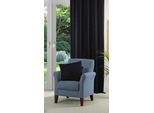Vorhang WIRTH "Java" Gr. 3, blau (dunkelblau), B:142cm H:220cm, Jacquard, Baumwolle, Elasthan, Gardinen, dark blue denim