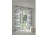 Vorhang WIRTH "Berlare" Gr. 5, grau (dunkelgrau), B:132cm H:255cm, Jacquard, Baumwolle, Polyester, Gardinen