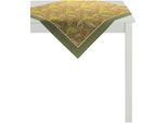 Mitteldecke APELT "2916 Indian Summer" Gr. 2, braun (braun, grün), B:130cm L:130cm, Baumwolle, Tischdecken, Mitteldecke