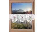 Querbehang "Blumensee" Gr. 2, bunt (grün, lila, weiß), B:120cm H:30cm, Ausbrenner, Polyester, HOSSNER - ART OF HOME DECO, Gardinen, m. Cut-Outs