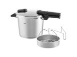 Fissler Schnellkochtopf Vitaquick, Silber, Metall, 6.0 L, 43.5 cm, Druckregelventil, Sicherheitsverschluss, Kochen, Töpfe, Schnellkochtöpfe