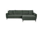 Xora Ecksofa, Waldgrün, Metall, 3-Sitzer, Füllung: Schaumstoff, Ottomane rechts, L-Form, 283x174 cm, Stoffauswahl, Wohnzimmer, Sofas & Couches, Wohnlandschaften, Ecksofas