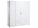 P & B Drehtürenschrank, Weiß, Holzwerkstoff, 4 Fächer, 2 Schublade(n) Schubladen, 161x176x53 cm, Blauer Engel, BQ - Bündnis für Qualität, Made in Germany, Schlafzimmer, Kleiderschränke, Drehtürenschränke