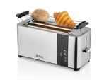 Zilan Edelstahl Langschlitz Toaster mit Brötchenaufsatz und Krümelschublade 1400 W