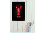 Metallbild QUEENCE "Lobster", rot (farbe bild(er): rot), B:20cm H:30cm, Metall, Stahl, Bilder, Stahlschilder