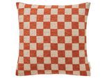 Kissenhülle TOM TAILOR HOME "Checkerbox", orange (blutorange), B:45cm H:0,5cm L:45cm, Baumwolle, Leinen, Polyester, Kissenbezüge, Kissenhülle