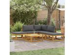 vidaXL 6-tlg. Garten-Lounge-Set mit Auflagen Massivholz Akazie