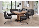 Essgruppe K+W KOMFORT & WOHNEN "Spider II", braun (mocca 78), H:88cm T:50cm, Sitzmöbel-Sets, Essgruppe, langer Schenkel wahweise in 2 Breiten, 2 Freischwinger, 1 Tisch