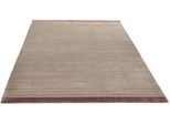 Teppich THEKO "Miami 3286", beige, B:140cm H:8mm L:200cm, Viskose, Teppiche, Teppich, Handweb Teppich, gestreift, handgewebt, aus Viskose & Wolle