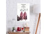 Metallbild QUEENCE "Celebrate Style", pink (farbe bild(er): pink), B:20cm H:30cm, Metall, Stahl, Bilder, Stahlschilder