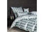 Wendebettwäsche JANINE "Interlock-Jersey59028 3", grün (salbeigrün), B/L: 135cm x 200cm, 1 Stk., 1 Stk., Interlock-Jersey, B/L: 80cm x 80cm, Interlock-Jersey, Obermaterial: 100% Baumwolle, Bettwäsche, Wendebettwäsche, mit Reissverschluss