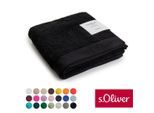 Handtuch S.OLIVER "s.Oliver, Premium Qualität, 600 gr/m², auch als Sets erhältlich", schwarz, B:50cm L:100cm, Walkfrottier, Baumwolle, Handtücher, große Farbauswahl, auch als Duschtuch, Waschhandschuh, Gästetuch