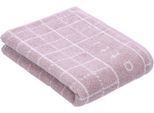 Badetuch BUGATTI "Perezzi", lila (sea lavender), B:67cm L:140cm, Walkfrottier, Obermaterial: 100% Baumwolle, Handtücher, Badetuch, Jacquard in smartem Karolook