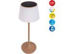 NÄVE LED Tischleuchte "Solarleuchte / Akkuleuchte "EMMI", beige (natur), 1, Ø 13cm H: 38cm, 1 Stk., Leuchten, Solarbetrieb, Akkubetrieb, CCT, Berührungssensor, Akkutischleuchte, LED Tischleuchte