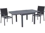 Garten-Essgruppe GARDEN PLEASURE "ELENA", grau (anthrazit, anthrazit, anthrazit), B:180cm H:89cm T:180cm, Aluminium, Kunststoff, Sitzmöbel-Sets