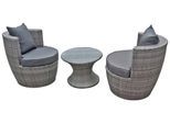 Balkonset GARDEN PLEASURE, grau, Polyrattan, Sitzmöbel-Sets, Balkonset, inkl. Auflagen