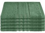 Gästehandtücher SCHIESSER "Milano aus 100% Baumwolle mit eleganter Bordüre in Hoch-Tief-Optik", grün (dunkelgrün), B:30cm L:50cm, Frottier, Frottier, Handtücher, Made in Green