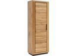 Garderobenschrank MCA LIVING "Greno Garderobenschrank", braun (eichenfarben), B:69,5cm H:200,5cm T:40cm, Holzwerkstoff, Massivholz, Schränke, Garderobenschrank, 1 Holztür, mit Kleiderstange, FSC-Mix