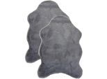 Fellteppich ASTRA "Elda, Kunstfell", grau, B:40cm H:13mm L:60cm, Kunstfaser, Teppiche, Fellteppich, Dekofell im 2 er Set, kuschelweich, Wohnzimmer, Kinderzimmer