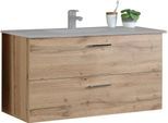 Waschtisch BASIC BY BALCULINA "Best", braun (wildeiche, wildeiche), B:101cm H:53cm T:47cm, Waschtische, Waschtisch, Breite 101 cm,mit Waschbecken, Softlclose